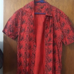 115) Men's red and button up shirt by Aarong.